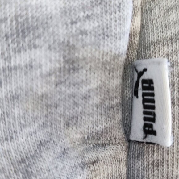 Puma sweatshirt / track jacket full zip printed sleeve light grey woman's size L - Picture 7 of 10